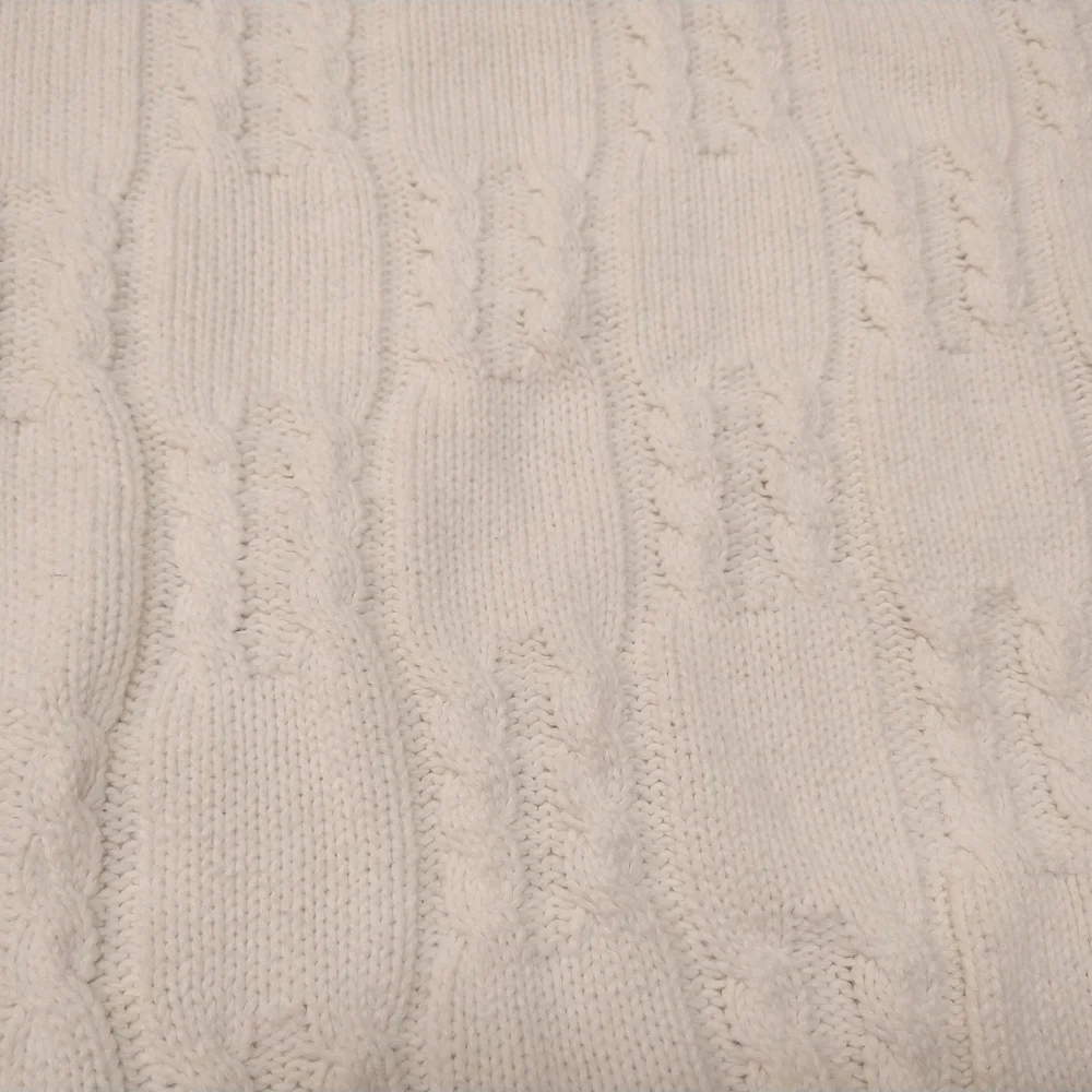 Vintage Izod Cable Knit Crochet White Long Sleeve Sweater Women's Size Medium - Picture 3 of 4